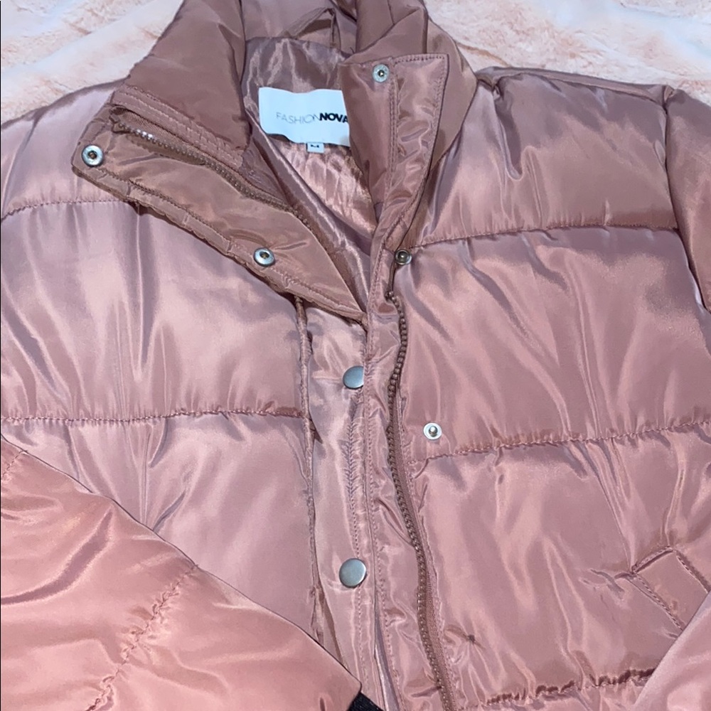 Fashion Nova Women's Pink Puffer Jacket